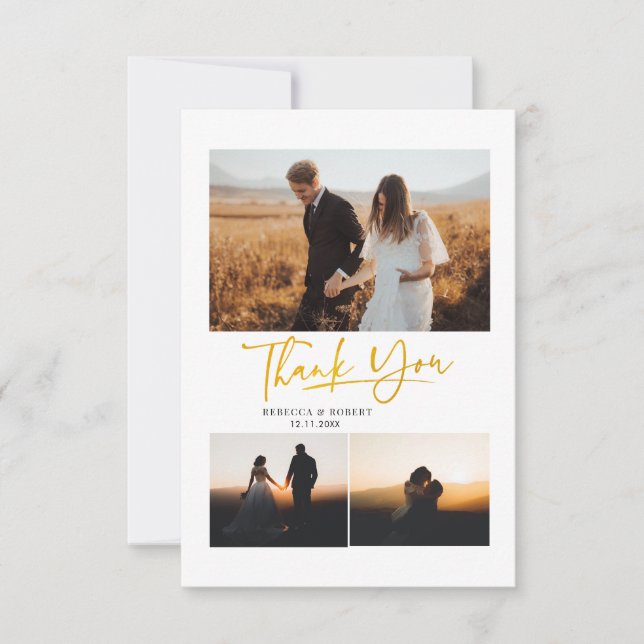 Hand-Lettered Wedding Day Photos Thank You (Front)