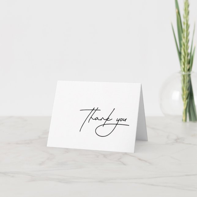 Hand Lettered Wedding Photo Thank You Card (Front)