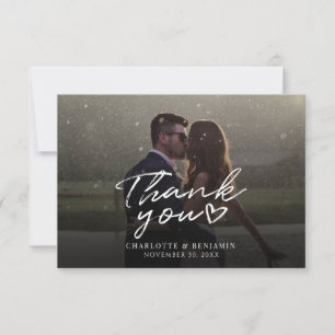 Hand-Lettered Wedding Photo Thank You Card
