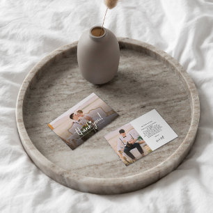 Hand-Lettered Wedding Photos Budget Thank You Card