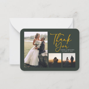 Hand-Lettered Wedding Photos Thank You Card