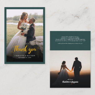 Hand-Lettered Wedding Photos Thank You Card