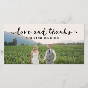 Hand Lettered   Wedding Thank You Photo Card