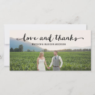 Hand Lettered   Wedding Thank You Photo Card