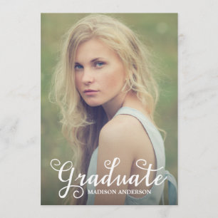 Hand Lettering Graduation Party Invitation