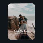 Hand Lettering photo Save the Date Magnet<br><div class="desc">Full photo design with hand lettering feel Save the Date card perfect to send your friends and family.</div>