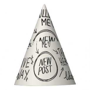 Hand Lettering: Vintage Doodle Set. Party Hat