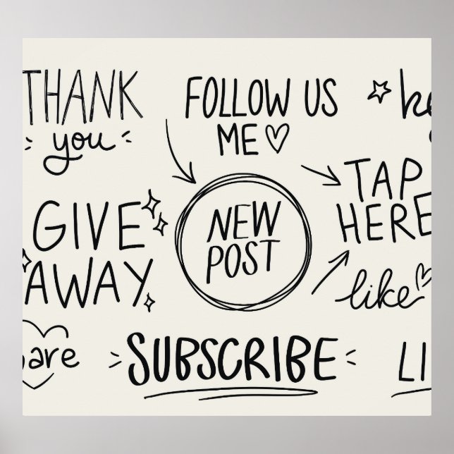 Hand Lettering: Vintage Doodle Set. Poster (Front)