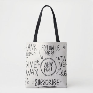 Hand Lettering: Vintage Doodle Set. Tote Bag