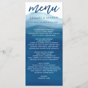 Hand-Letting We Do Blue Ombre Watercolor Wave Menu