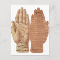 Hand Lines Palm reading Palmistry vintage graphic