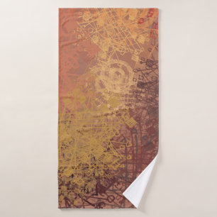Hand made art. Colourful texture. Modern artwork.  Bath Towel