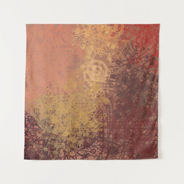 Hand made art. Colourful texture. Modern artwork.  Tapestry (Front)