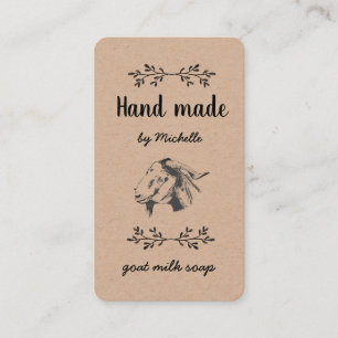 hand made by goat soap vintage business card