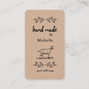 Hand Made By Goat Soap Vintage Business Card