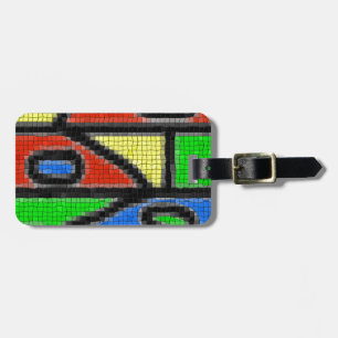 Hand-made mosaic, modern art. luggage tag