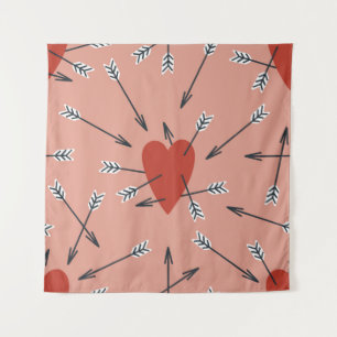 Hand made seamless pattern with flat illustrations tapestry