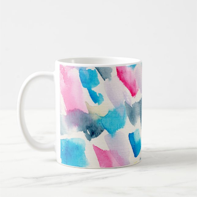 hand made watercolor abstract brush strokes backgr coffee mug (Left)