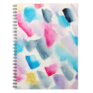 hand made watercolor abstract brush strokes backgr notebook