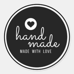 Hand Made with Love Classic Round Sticker