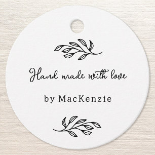 Hand Made With Love Personalized Price Hang Tag
