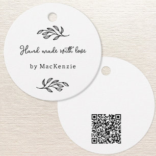 Hand Made With Love QR code Price Hang Tag