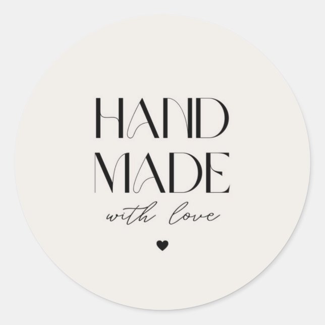 Hand Made With Love Simple Sticker – Small Busines (Front)