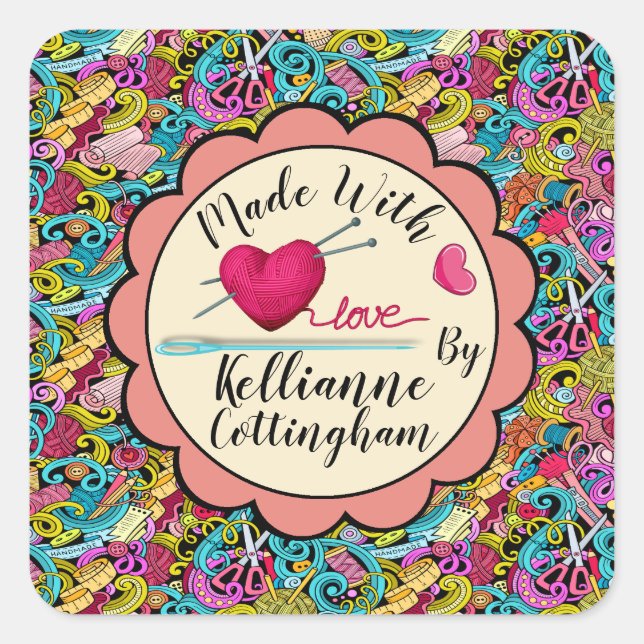 Hand Made with Love Sticker (Front)