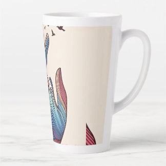 Hand mountain flight art latte mug
