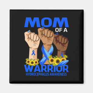 Hand Mum Of A Warrior Hydrocephalus Awareness Sunf Magnet