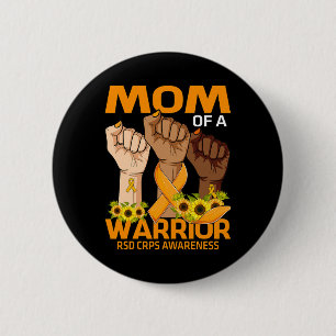 Hand Mum Of A Warrior Rsd Crps Awareness Sunflower 6 Cm Round Badge