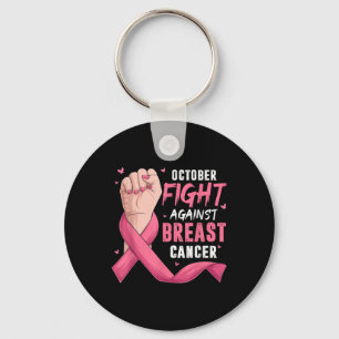 Hand October Fight Against Breast Cancer Awareness Key Ring