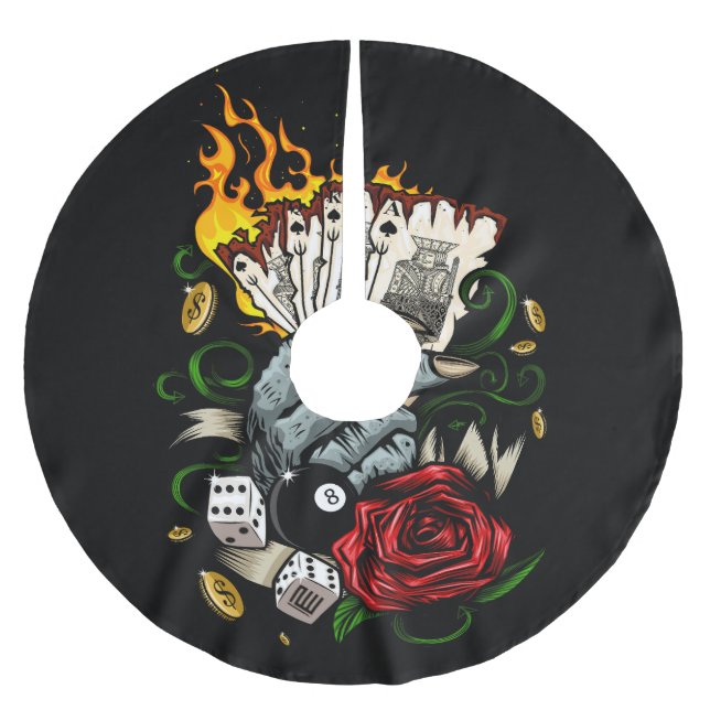 Hand Of Cards Brushed Polyester Tree Skirt (Front)