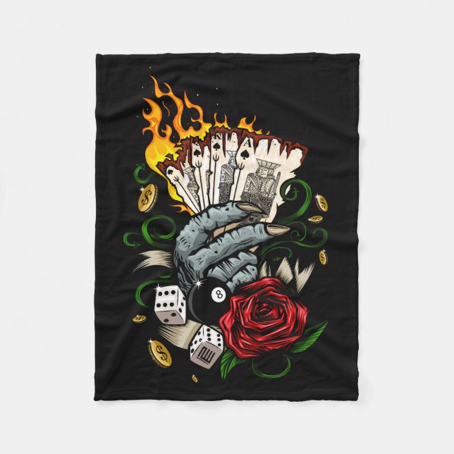 Hand Of Cards Fleece Blanket (Front)