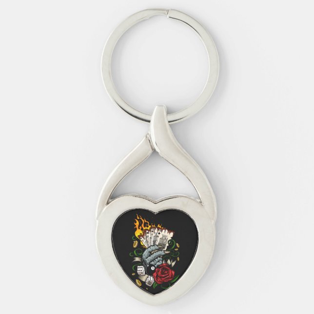 Hand Of Cards Key Ring (Front)
