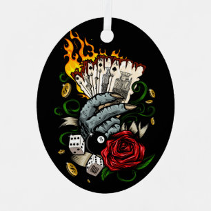 Hand Of Cards Metal Tree Decoration