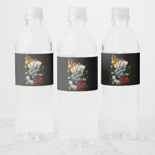 Hand Of Cards Water Bottle Label