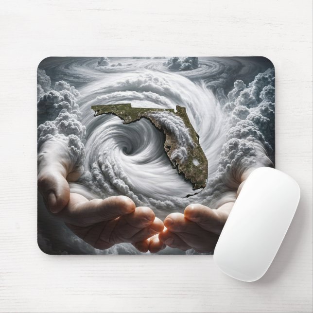 Hand Of God Holding Florida in a Hurricane Mouse Pad (With Mouse)