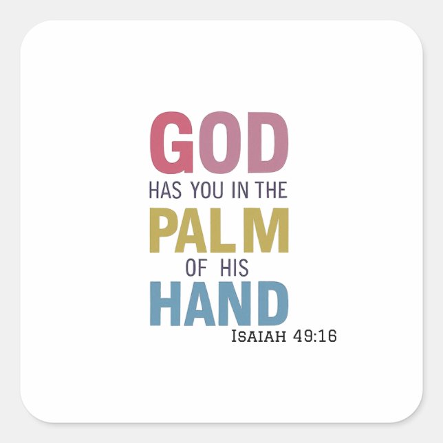 Hand of God's Providence Guiding You Always Square Sticker (Front)