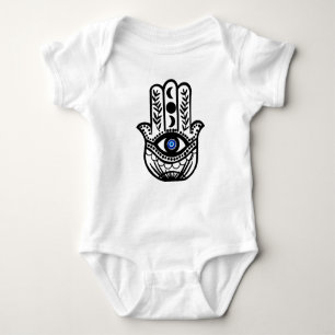 Hand of Hamsa Fatima Evil Eye Baby Bodysuit