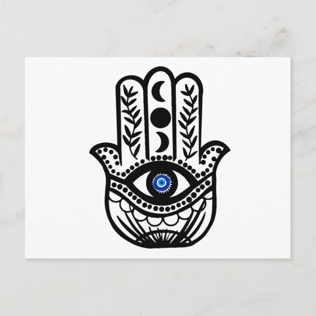 Hand of Hamsa Fatima Evil Eye Postcard (Front)