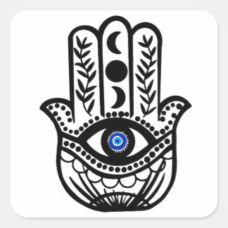 Hand of Hamsa Fatima Evil Eye Square Sticker