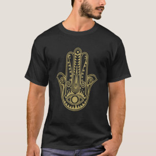 Hand of Hamsa Fatima Evil Turkish Tiger Eye T-Shirt