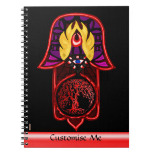 Hand of Hamsa feat: Tree of Life 3 Notebook