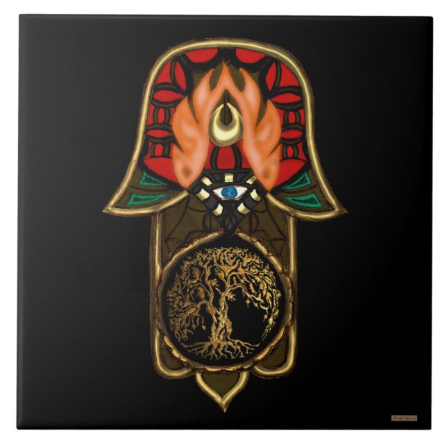 Hand of Hamsa feat: Tree of Life Tile (Front)
