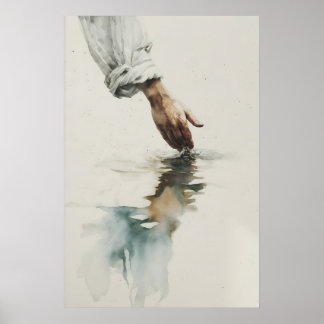 Hand Of Jesus Christ Watercolor Christian Art Poster