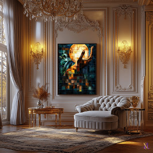 Hand of Light Stained Glass Surreal Artwork Canvas Print