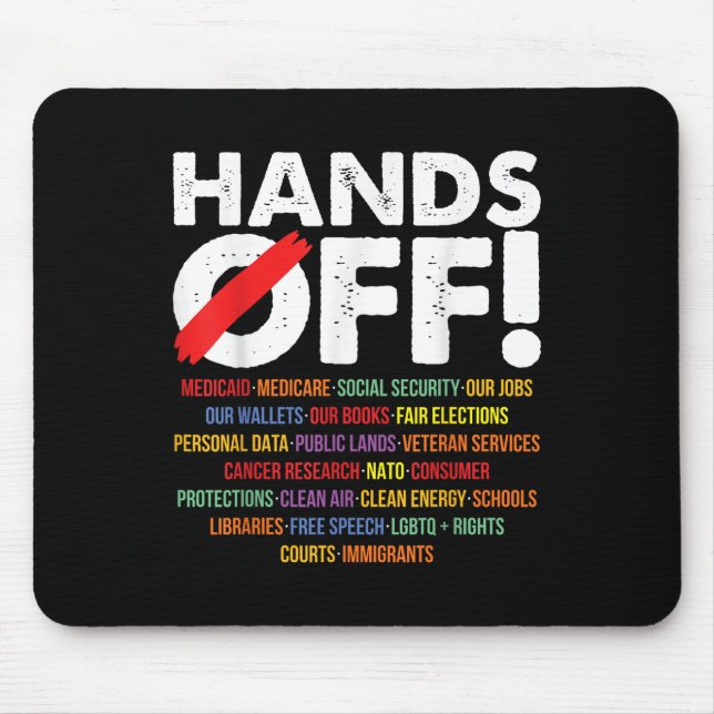 Hand Off My Medicare And Social Security Protest 2 Mouse Pad (Front)