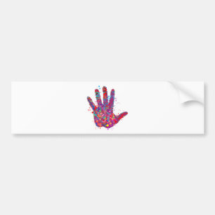 Hand, Outline, Drip Art Bumper Sticker