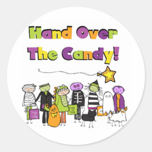 Hand Over the Candy Halloween Tshirts and Gifts Classic Round Sticker